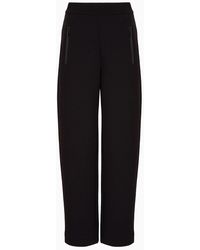 Emporio Armani - Double Jersey Trousers With Heat-sealed Zip - Lyst