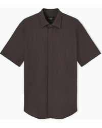 Emporio Armani - Icon Short-Sleeved Technical Seersucker Shirt - Lyst