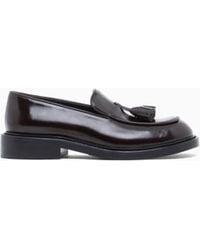 Emporio Armani - Shiny Leather Loafers With Tassels Signature Capsule - Lyst