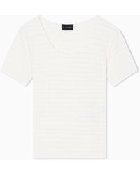 Emporio Armani - Stretch Nylon Jersey Jumper With Jacquard Motif - Lyst