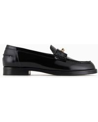 Emporio Armani - Polished Leather Loafers With Stirrup Bar - Lyst