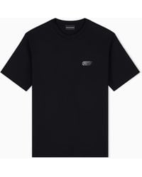 Emporio Armani - Jersey T-Shirt With Raised Soft-Touch Logo - Lyst