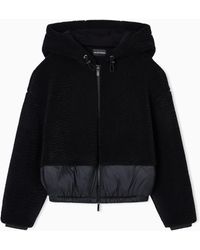 Emporio Armani - Blouson Mit Reißverschluss Und Sherpa-Kapuze - Lyst