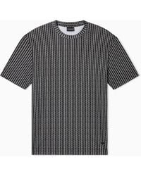 Emporio Armani - Lyocell-Blend Jersey T-Shirt With All-Over Micro Pattern Print - Lyst