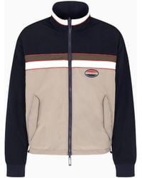 Emporio Armani - Wendbarer Nylon-Blouson Mit Durchgehendem Reißverschluss Und Gummiertem Logo-Patch - Lyst