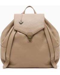 Emporio Armani - Icon Pebbled Leather Backpack - Lyst