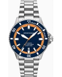 Emporio Armani - Sea Explorer Automatic Stainless Steel Watch - Lyst