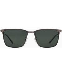 Emporio Armani - Asian Fit Rectangular Sunglasses - Lyst