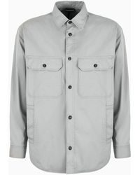 Emporio Armani - Bonded Lightweight Twill Shirt Jacket - Lyst