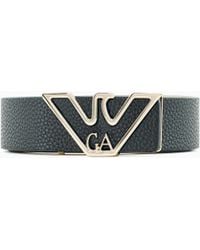 Emporio Armani - Belt With Deer-Print Eagle Plate - Lyst