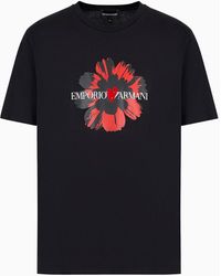 Emporio Armani - Jersey T-shirt With Mon Amour Flocked Print - Lyst