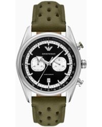 Emporio Armani - Chronograph Leather Watch - Lyst