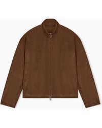 Emporio Armani - Perforated Goat Suede Blouson - Lyst
