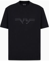 Emporio Armani - Camiseta De Punto Grueso Con Águila Degradada Multitextura - Lyst