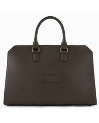 Emporio Armani - Business Bag In Tumbled Leather - Lyst
