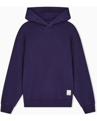 Emporio Armani - Eagle Club Organic Jersey Hooded Sweatshirt With Embroidery - Lyst
