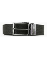 Emporio Armani - Reversible Leather Belt In Weave Print - Lyst