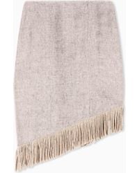 Emporio Armani - Heavy Linen Canvas Midi Skirt - Lyst