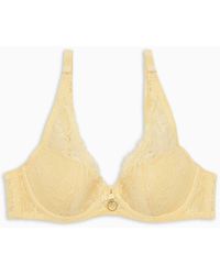 Emporio Armani - Asv Eternal Lace Recycled Lace, Padded Triangle Bra - Lyst