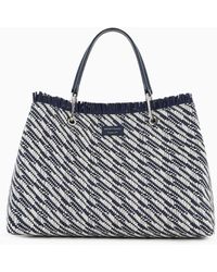 Emporio Armani - Großer Shopper Myea Aus Geflochtenen Panama-Strohfasern - Lyst