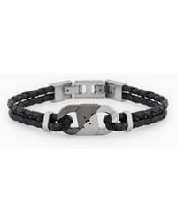 Emporio Armani - Two-Tone Stainless Steel Id Bracelet - Lyst