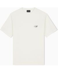 Emporio Armani - Jersey T-Shirt With Raised Soft-Touch Logo - Lyst