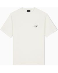 Emporio Armani - Jersey T-Shirt With Raised Soft-Touch Logo - Lyst