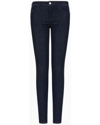 Emporio Armani - J28 Medium-waisted, Super Skinny-leg Jeans In Viscose-blend Denim - Lyst