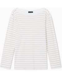 Emporio Armani - Striped Modal Jersey Jumper - Lyst