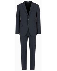 Emporio Armani - Single-breasted, Slim-fit Two-way Stretch Virgin Wool Suit - Lyst