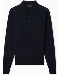 Emporio Armani - Pure Virgin-Wool Jumper With Polo-Shirt Collar - Lyst