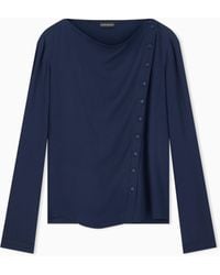 Emporio Armani - Canneté Fabric Blouse Signature Capsule - Lyst