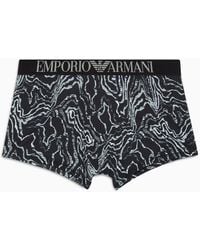 Emporio Armani - Asv All-over Eagle Recycled Microfibre Boxer Briefs - Lyst