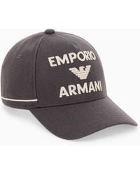 Emporio Armani - Baseball Hat Wool Cashmere With Adjustable Strap - Lyst