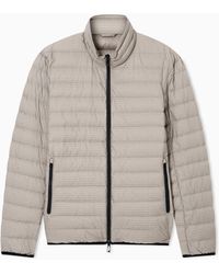 Emporio Armani - Quilted Down Jacket With All-Over Jacquard Logo Essential - Lyst
