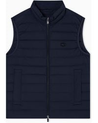 Emporio Armani - Doudoune Sans Manches Entièrement Zippée En Nylon Matelassé Avec Écusson Logo Aigle - Lyst