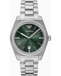 Emporio Armani - Reloj De Tres Manecillas De Acero Inoxidable Con Visualización De Fecha - Lyst