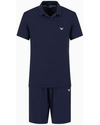 Emporio Armani - Cosy Modal Fitted Pyjamas With Bermuda Shorts - Lyst