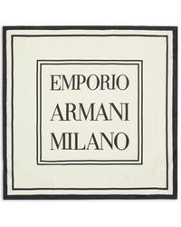 Emporio Armani - Fular De Seda Pura Con Estampado Milano - Lyst