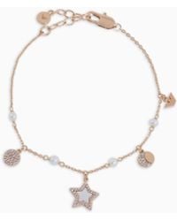Emporio Armani - Rose-Tone Brass Station Bracelet - Lyst