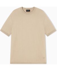 Emporio Armani - Icon Viscose-Blend Chevron-Stitch Jumper - Lyst