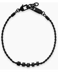 Emporio Armani - Gunmetal Stainless Steel Chain And Rondelle Bracelet - Lyst