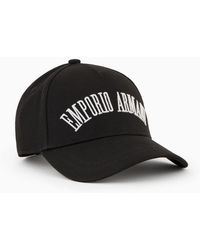 Emporio Armani - Baseball Cap With Embroidered Oversized Logo - Lyst