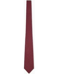 Emporio Armani - Silk Tie With A Small Polka Dot Pattern - Lyst