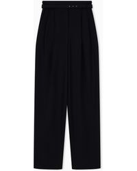 Emporio Armani - Unlined High-Waisted Wide-Leg Trousers - Lyst