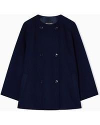 Emporio Armani - Double-Breasted Wool And Cashmere Pea Coat - Lyst