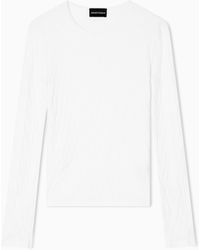 Emporio Armani - Jersey De Viscosa Con Efecto A Cuadros Con Elaboración En Punto Derecho Y Revés - Lyst