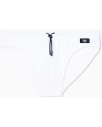 Emporio Armani - Swim Briefs With Satin Label Patch - Lyst