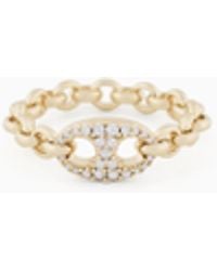 Emporio Armani - Tone Brass Center Focal Ring - Lyst
