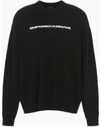 Emporio Armani - Capsule Plain-Knit Wool-Blend Jumper - Lyst